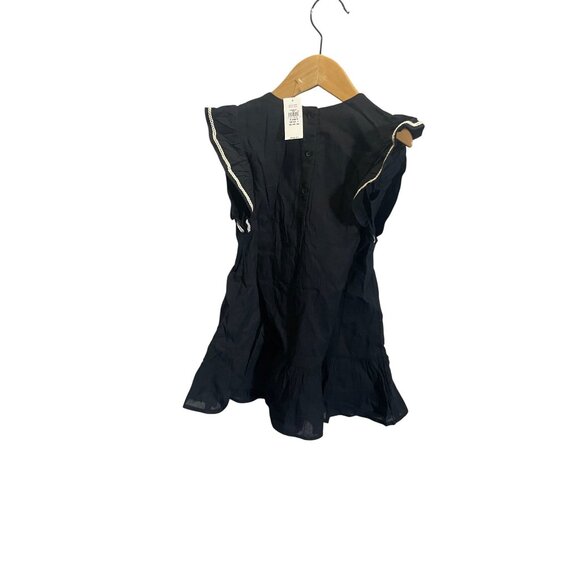 Baby Gap 4T Black Embroidered Sleeveless Dress Lightweight Cotton Blend - Picture 4 of 5